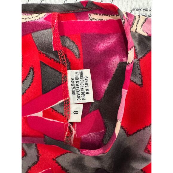 1980's Mary Ann Restivo Vintage 100% Silk Blouse Size 8 - Picture 7 of 9